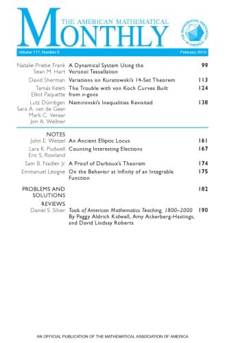 کتاب American Mathematical Monthly, volume 117, number 2, February 2010 نسخه کامل