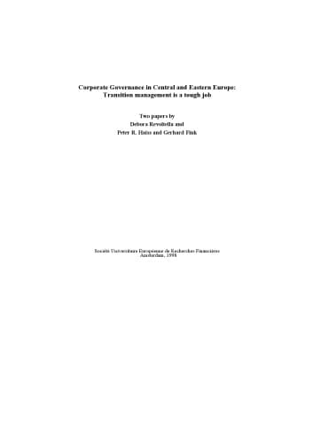 کتاب Corporate governance in Central and Eastern Europe: Transition management is a tough job : two papers (SUERF studies) نسخه کامل