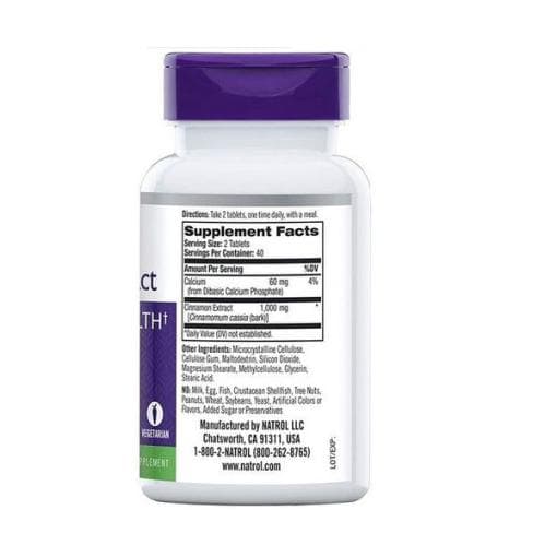 عصاره دارچین ناترول Natrol Cinnamon — تصویر ۳