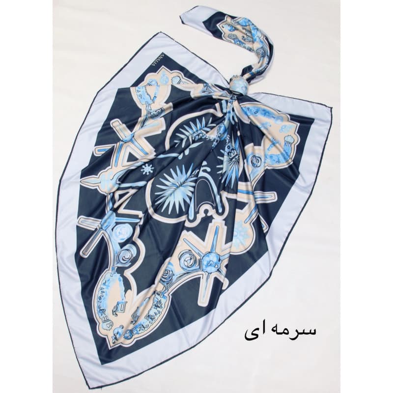 روسری ابریشم توییل زنانه مدل ستاره کد 101411 با طول و عرض 135*135 سانتیمتر — تصویر ۸
