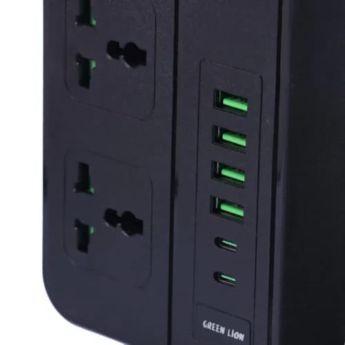 چند راهی 3 خانه گرین لاین GS-150 GNGS150PS با کابل 2 متری + شارژر USB و Type-C — تصویر ۶