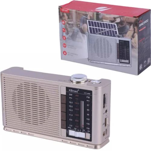 رادیو اسپیکر بلوتوثی خورشیدی کی برود KTF-2468 پک ضعیف