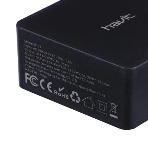 شارژر دیواری 30 وات هویت H133 PD3.0 2.4A — تصویر ۶