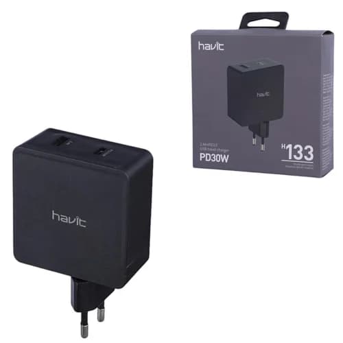 شارژر دیواری 30 وات هویت H133 PD3.0 2.4A