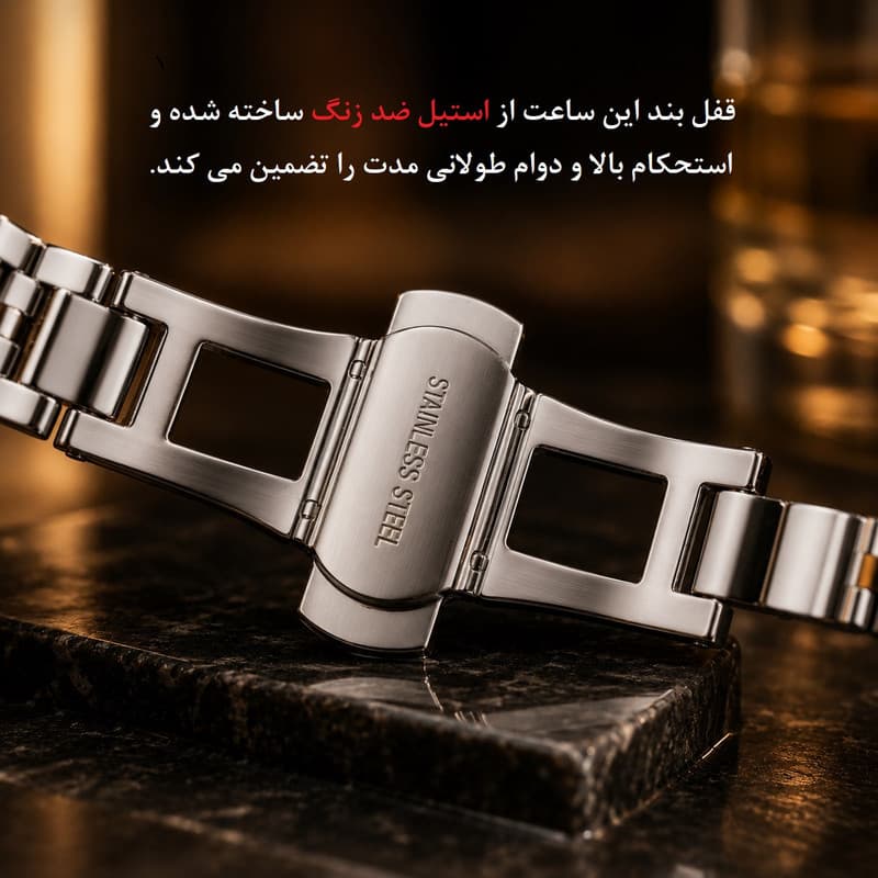 ساعت مچی عقربه ای مردانه انزو مدل موتور ژاپن تقویم دار رفرنس 614KEL — تصویر ۹