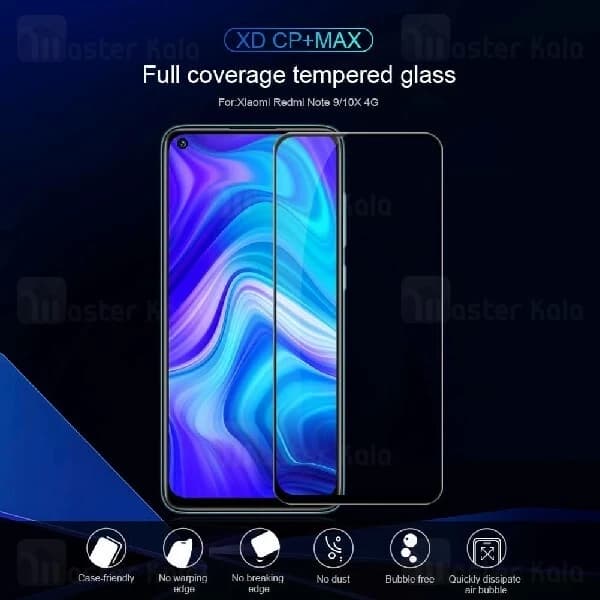 محافظ صفحه شیشه ای تمام صفحه تمام چسب نیلکین Xiaomi Redmi Note 9 / Redmi 10X 4G XD CP+ Max — تصویر ۲
