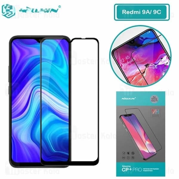 محافظ صفحه شیشه ای تمام صفحه تمام چسب نیلکین Xiaomi Redmi 9A / 9C Nillkin CP+ Pro
