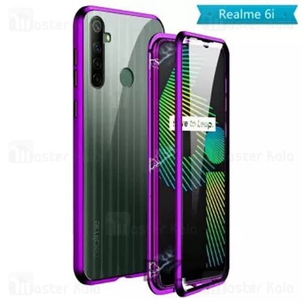 قاب مگنتی 360 درجه Realme 6i Magnetic 2 in 1 Case دارای گلس صفحه — تصویر ۳