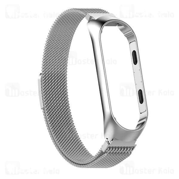 بند فلزی دستبند سلامتی شیائومی Xiaomi Mi Band 5 / 6 Stainless Steel Milanese Strap با قفل مگنتی — تصویر ۵
