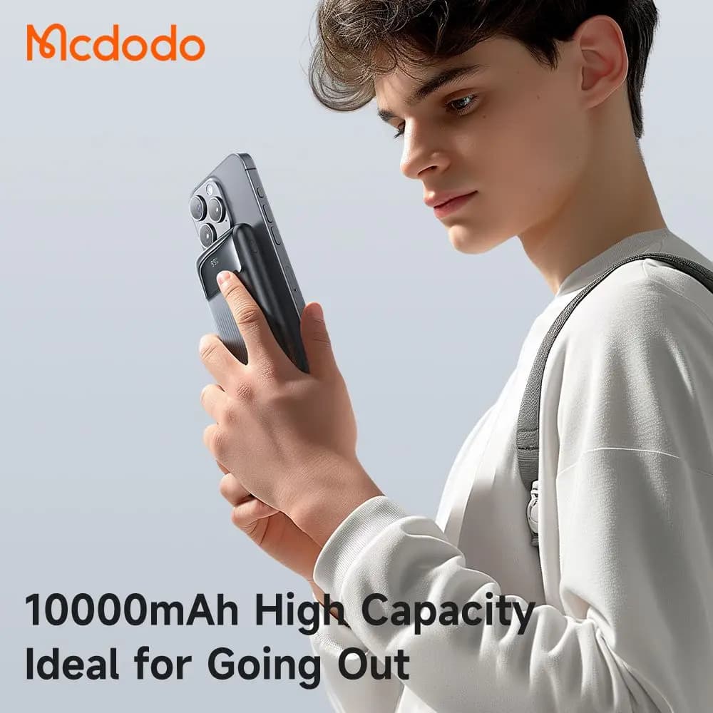 پاوربانک 33وات 10000 هزار باکابل متصل تایپ سی و لایتنینگ مک دودو مدلMCDODO MC-0231 — تصویر ۷