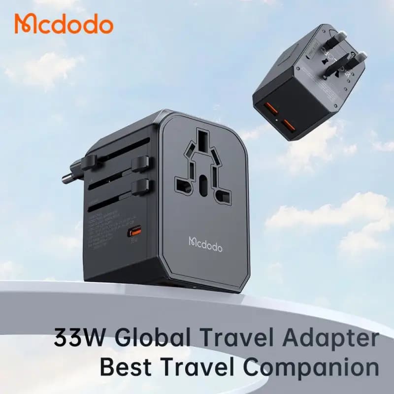 آداپتور شارژ سریع 33وات و تبدیل پریز همه کاره مسافرتی مک دودو مدل MCDODO CP-4290 — تصویر ۷