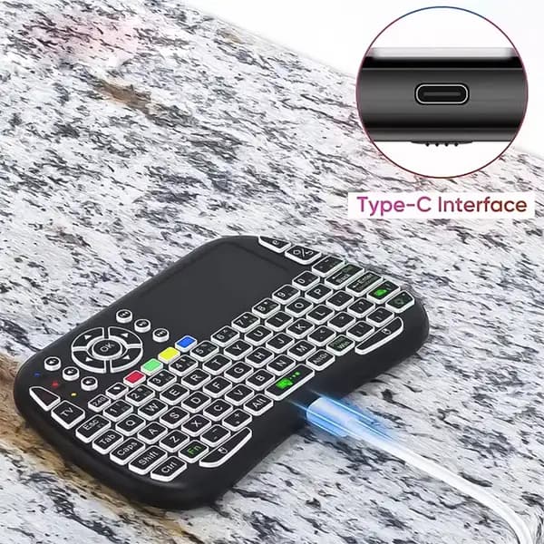 مینی کیبورد و تاچ پد بی سیم پرودو Porodo Universal Keyboard Remote & Mouse Combo PD-MWKTC-BK — تصویر ۶