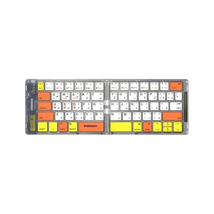 کیبورد تاشو پرودو مدل Porodo Crystal Shell Wireless Keyboard