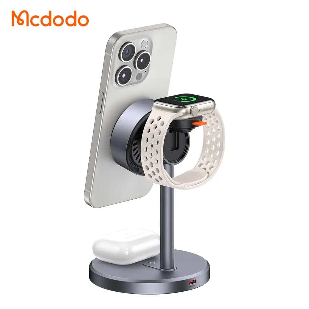 استند شارژر وایرلس 3 کاره 22.5 وات به همراه آداپتور 33وات مک دودو Mcdodo CH-2462 Qi2 — تصویر ۶