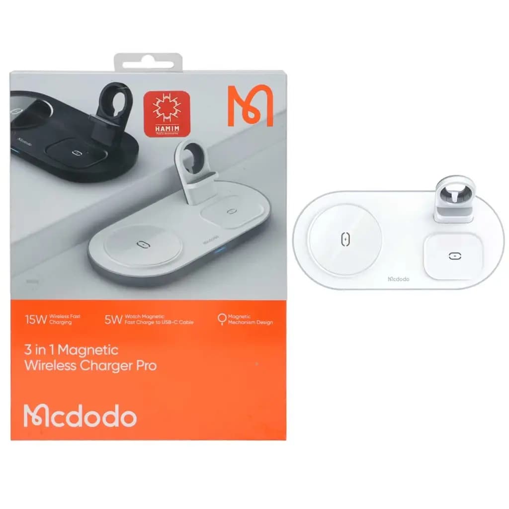 شارژر وایرلس 15 وات مک دودو 3 کاره (گوشی -ایرپاد -اپل واچ) مدل Mcdodo CH-706 — تصویر ۳