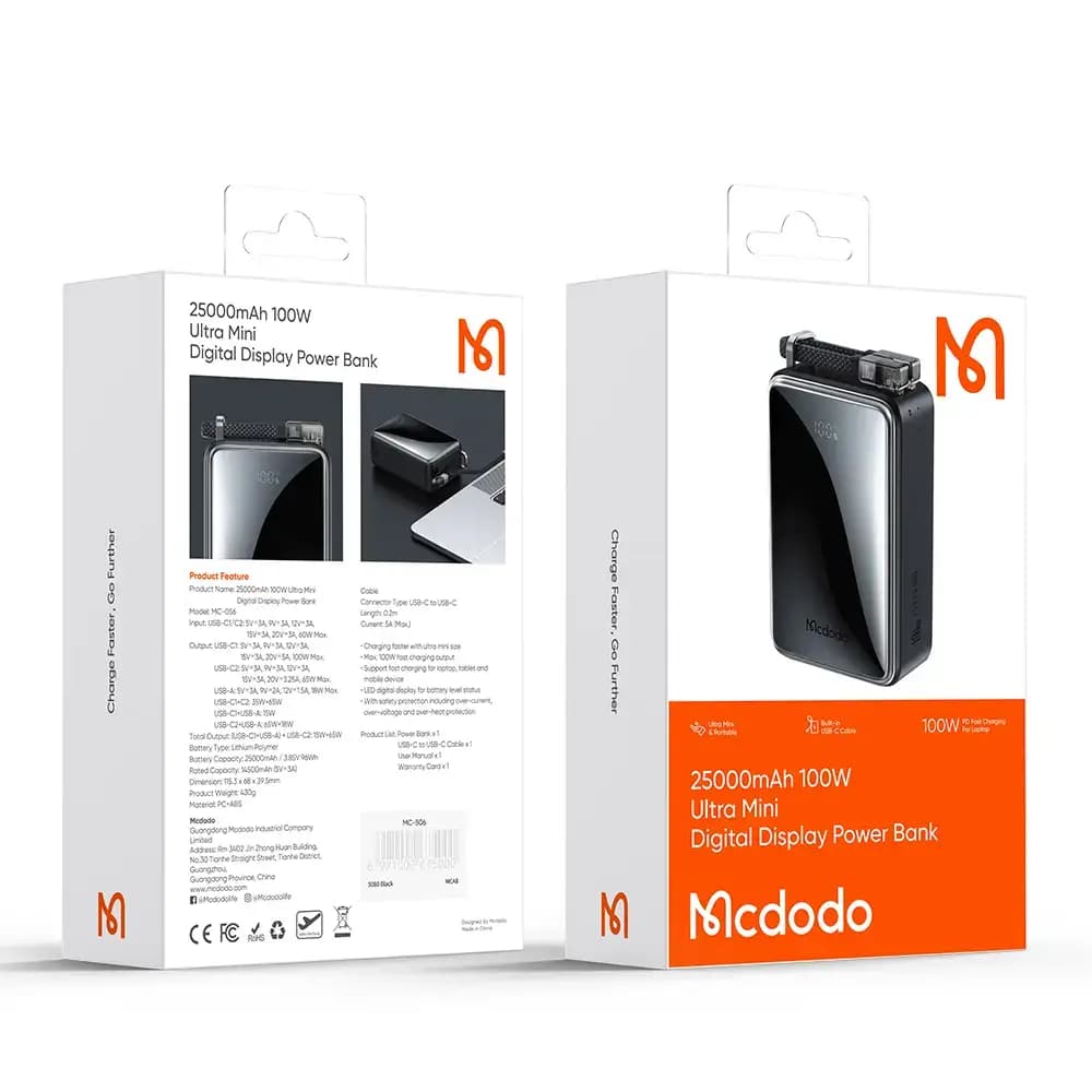 پاوربانک 25000mAh هزار 100 وات مک دودو مدل MCDODO MC-0561‏ — تصویر ۲