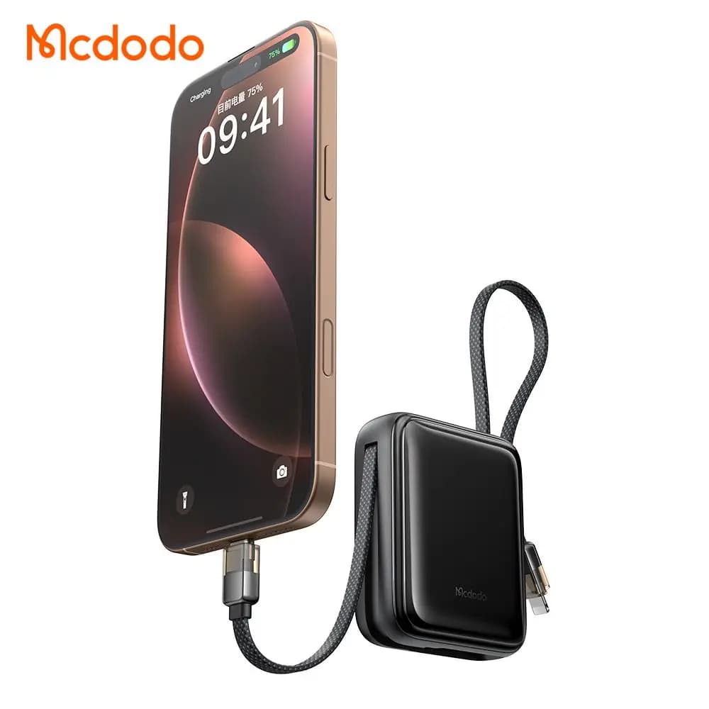 پاوربانک 22.5 وات 10000 هزار با کابل شارژ متصل تایپ سی و لایتنینگ مک دودو مدل MCDODO MC-2550 — تصویر ۷