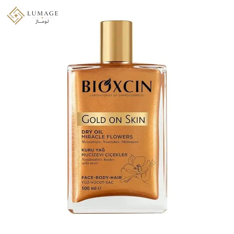 روغن شاین بیوکسین مدل Gold On Skin صورت بدن و مو حجم ۱۰۰ میلی لیتر