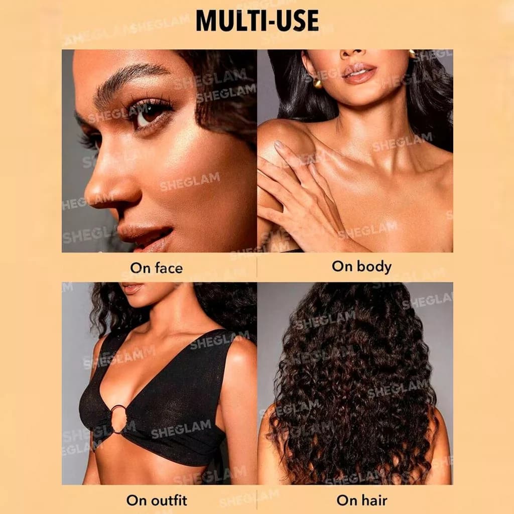 بادی میست شیمر بدن هایلایتر رنگ طلایی شیگلم Gilded Glow 80 — تصویر ۳