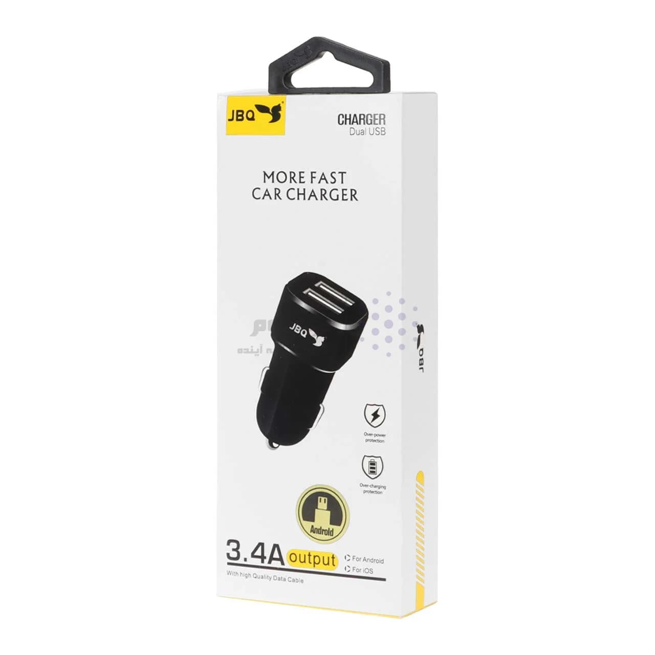 شارژر فندکی فست دو پورت JBQ مدل CN-45 18W همراه با کابل اندروید – مشکی (گارانتی یکساله رصاصی) — تصویر ۴
