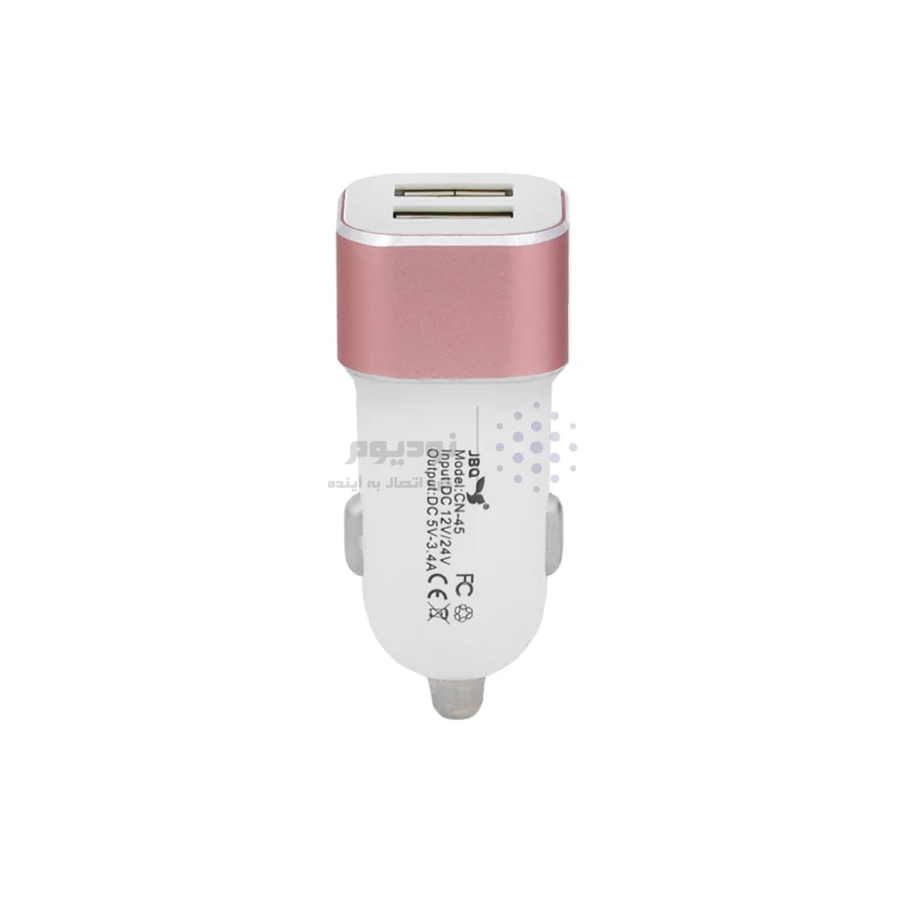 شارژر فندکی فست دو پورت JBQ مدل CN-45 18W همراه با کابل آیفون – سفید (گارانتی یکساله رصاصی) — تصویر ۲