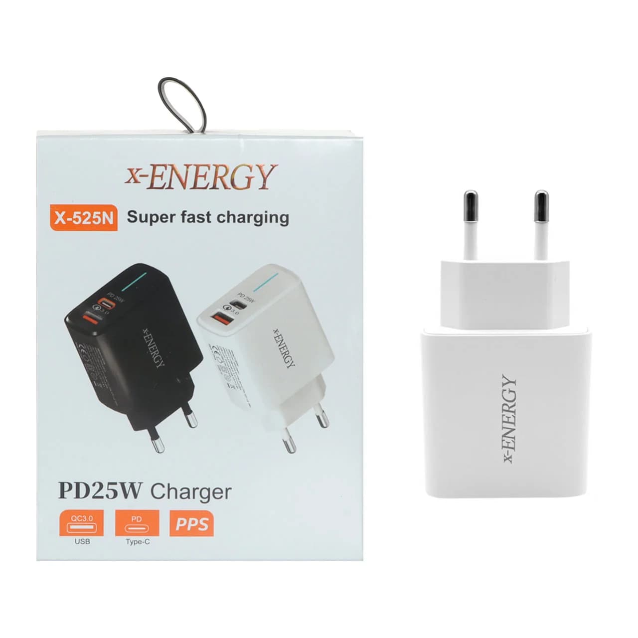 شارژر دیواری فست و PD دو پورت X-Energy مدل X-525N 25W – سفید (گارانتی IPM)