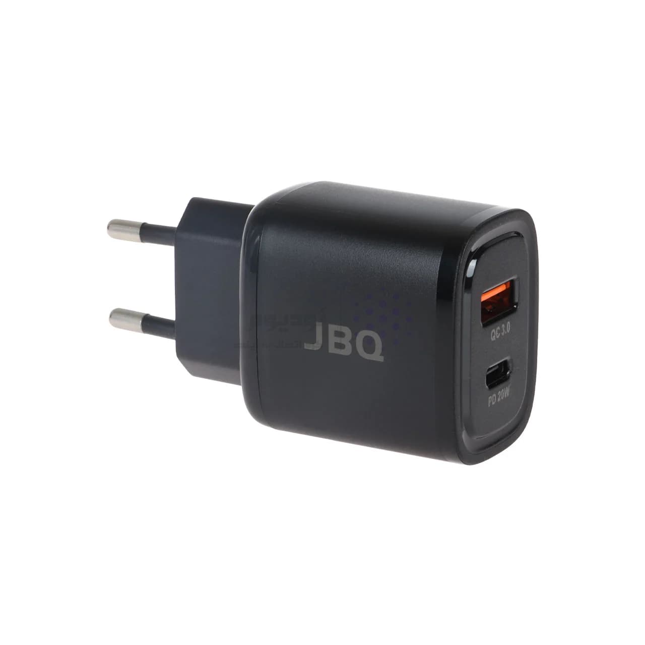 شارژر دیواری فست و PD دو پورت JBQ مدل HC-NP20 20W همراه با کابل آیفون – مشکی (گارانتی یکساله رصاصی) — تصویر ۲