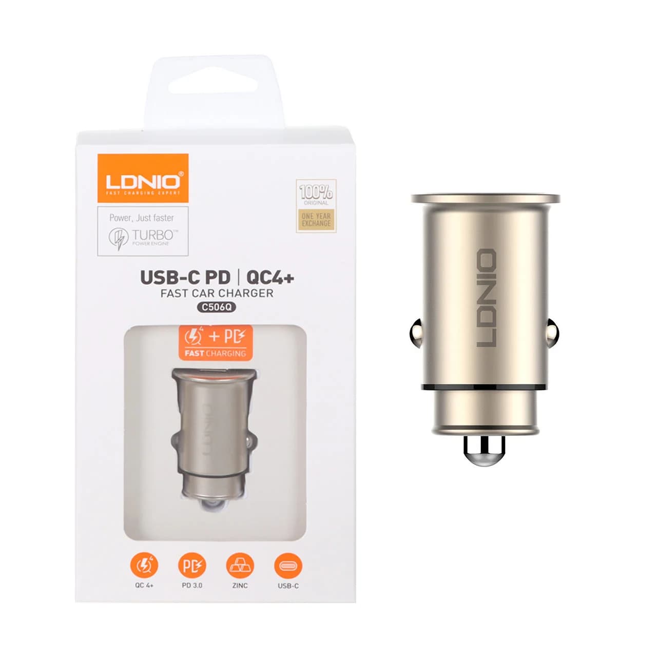 شارژر فندکی فست و PD دو پورت LDNIO مدل C506Q 30W – نقره ای