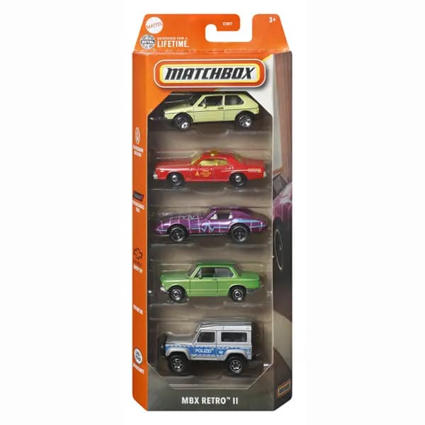 بسته پنج‌عددی ماشین فلزی Matchbox MBX Retro II کد JBX26