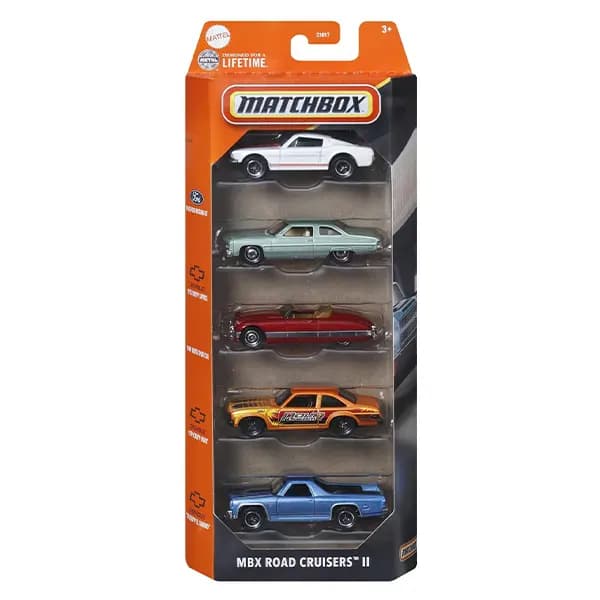 بسته پنج‌عددی ماشین فلزی Matchbox MBX Road Cruisers II کد JBX35
