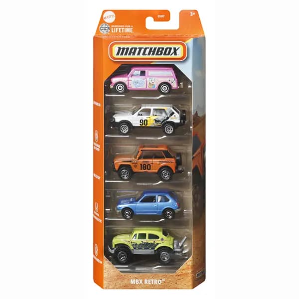 بسته پنج‌عددی ماشین فلزی Matchbox MBX Retro کد JBX36