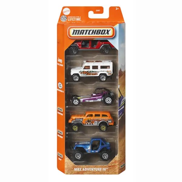 بسته پنج‌عددی ماشین فلزی Matchbox Adventure IV کد JBX39