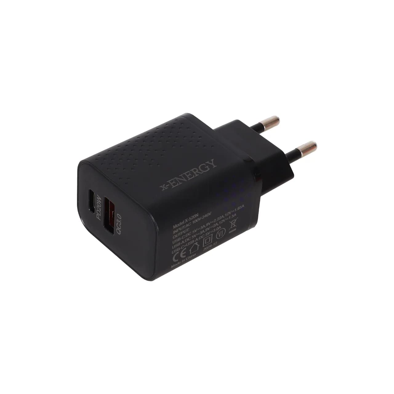 شارژر دیواری فست و PD دو پورت X-Energy مدل X-520N 20W – مشکی — تصویر ۳