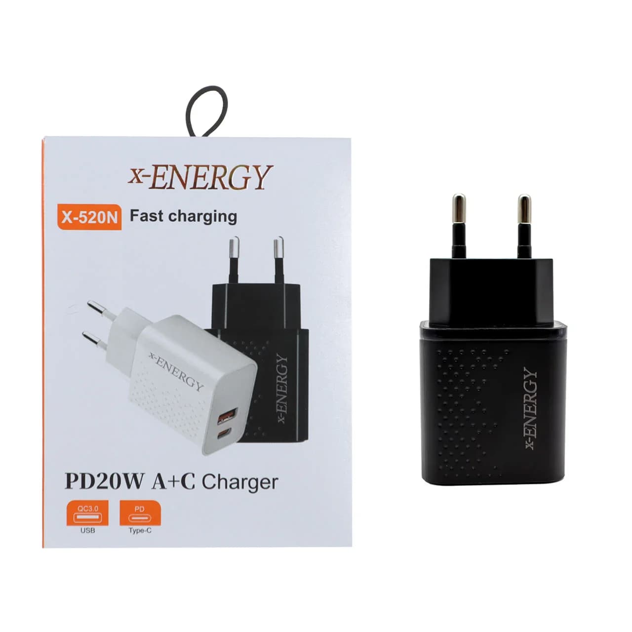 شارژر دیواری فست و PD دو پورت X-Energy مدل X-520N 20W – مشکی