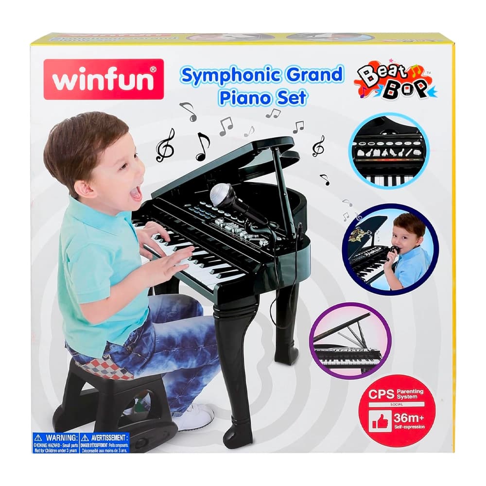 ست پیانو و میکروفون مشکی Winfun