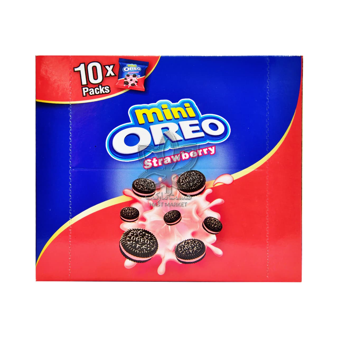 پک ده تایی مینی بیسکوییت کرم توت فرنگی اوریو – oreo