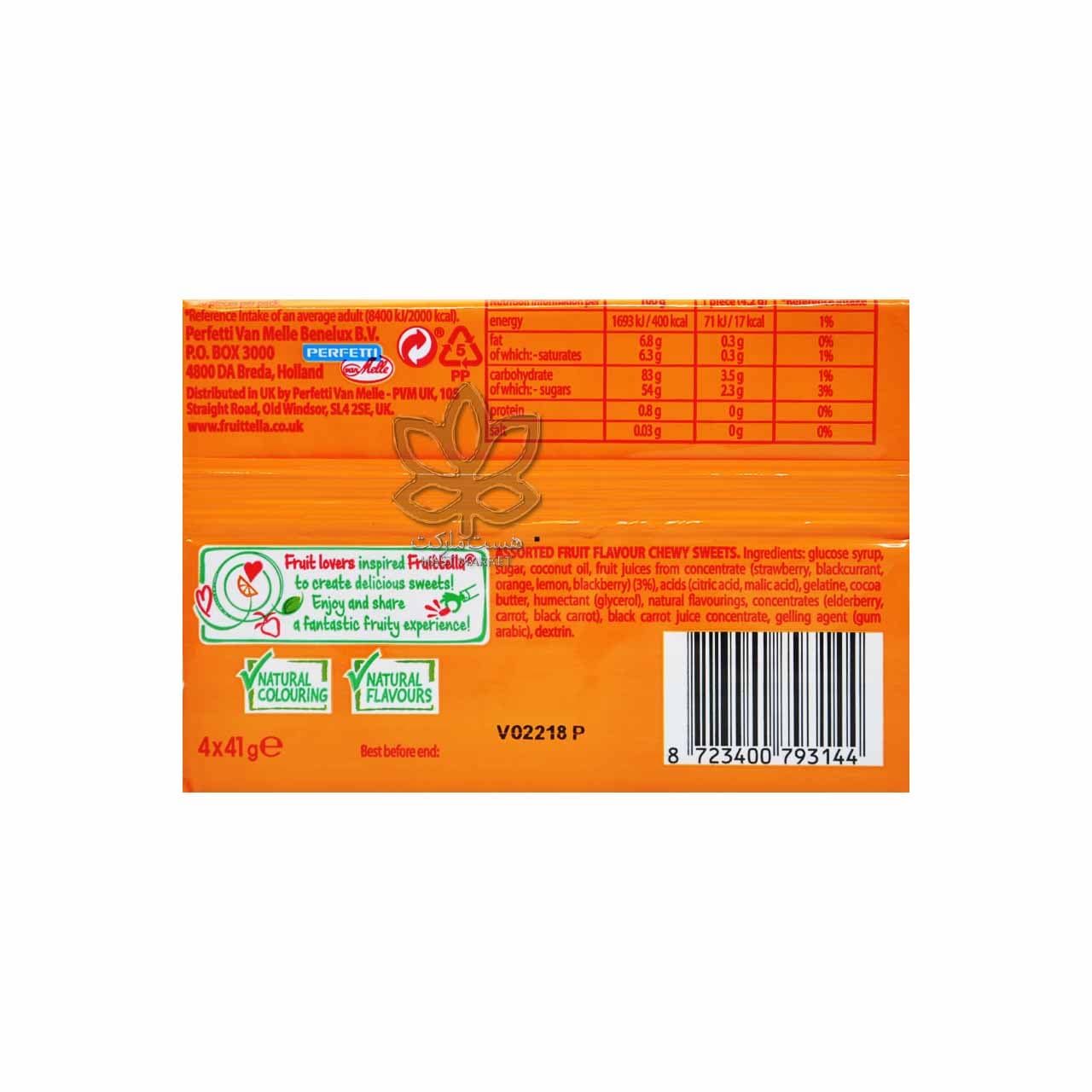 پک چهار تایی تافی میوه مخلوط ۱۶۵ گرم فروتلا – fruittella — تصویر ۲