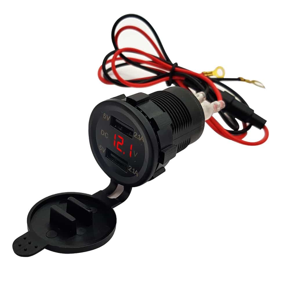 شارژر خودرو رو پنلی با دو خروجی مدل USB 4.2A