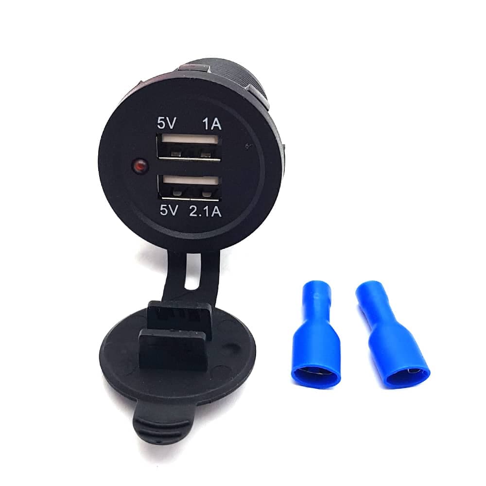 شارژر روپنلی خودرو با دو خروجی مدل 5V 1A و USB 5V 2.1A — تصویر ۳