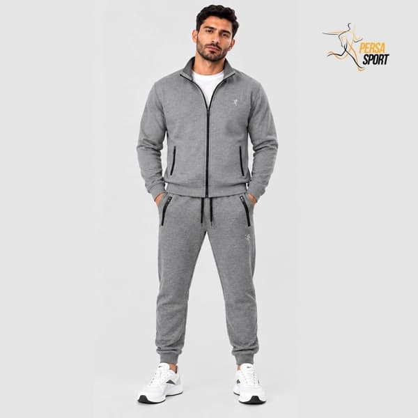 ست ورزشی مردانه پرسا اسپرت خاکستری Sweatshirt & Jogger
