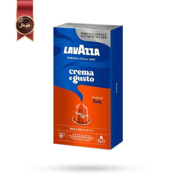 کپسول قهوه لاوازا lavazza مدل کرم اِ گاستو فورته crema e gusto forte پک 10 تایی (اورجینال)