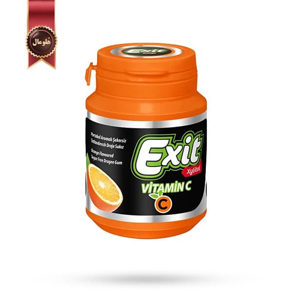 آدامس بدون قند اگزیت Exit مدل ویتامین سی پرتقال Orange vitamin C وزن 50 گرم (اورجینال)