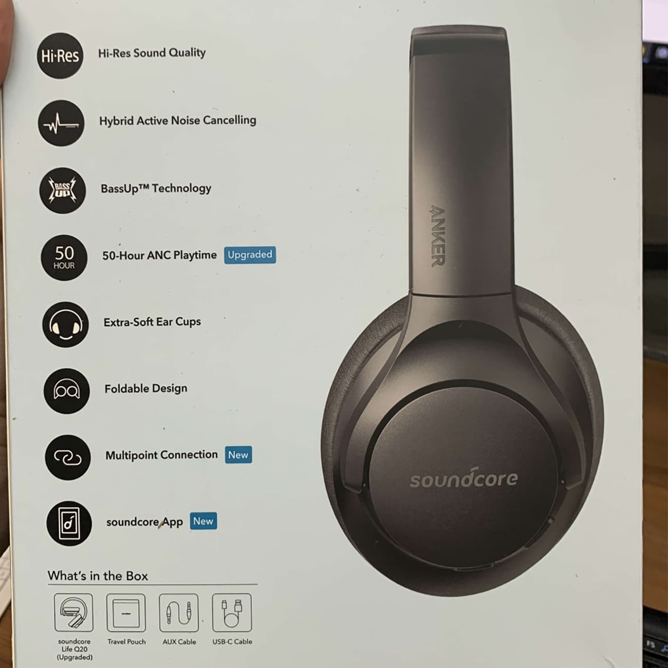 هدفون بلوتوثی ساندکور انکر Anker مدل Life Q20 تاشو — تصویر ۴