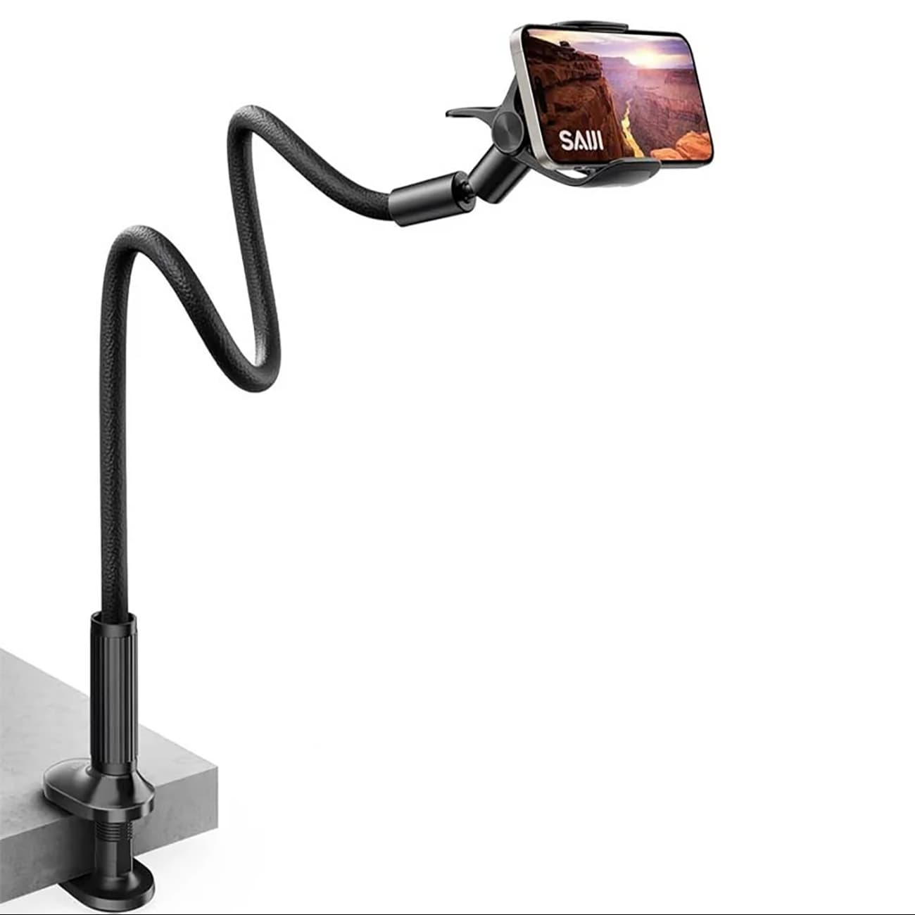 هولدر موبایل بازو بلند سایجی SAIJI IVY3 با قابلیت اتصال به لبه میز و تخت