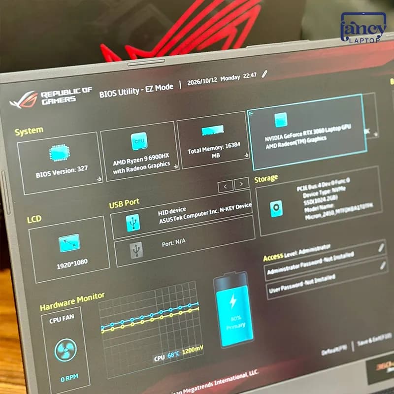 لپ تاپ استوک 17.3 اینچی ایسوس ROG Strix G713RM Ryzen 9 6900HX 16GB DDR5 1TB SSD RTX 3060 6GB FHD IPS 360Hz — تصویر ۳