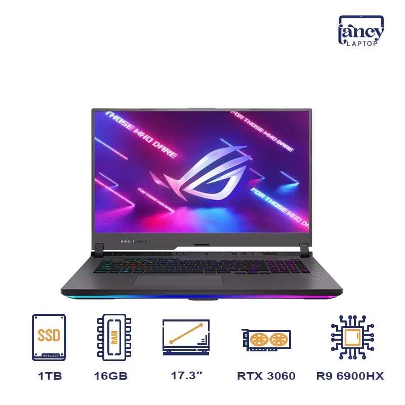 لپ تاپ استوک 17.3 اینچی ایسوس ROG Strix G713RM Ryzen 9 6900HX 16GB DDR5 1TB SSD RTX 3060 6GB FHD IPS 360Hz