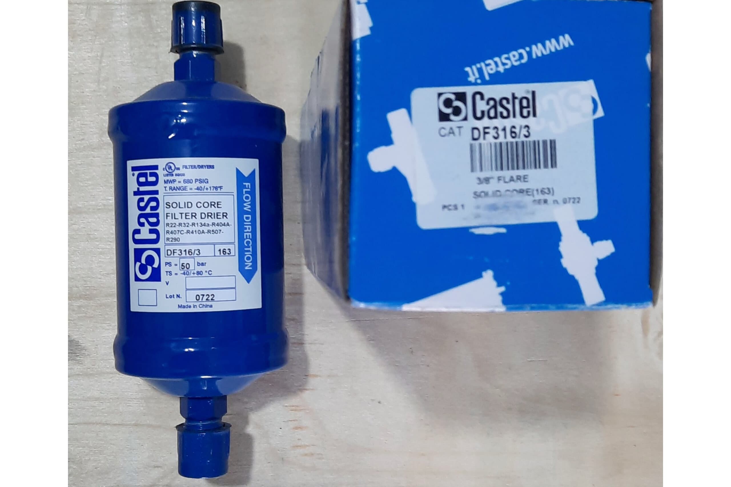 فیلتردرایر 3/8 کستل مهرهای CASTEL