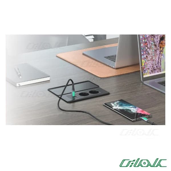پریز توکار رومیزی دو خانه با USB سری TORINO ملونی مدل 10172 — تصویر ۲