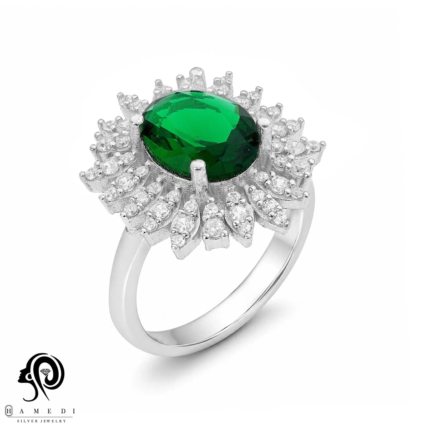 انگشتر نقره زنانه نگین رنگی مدل RI R234
