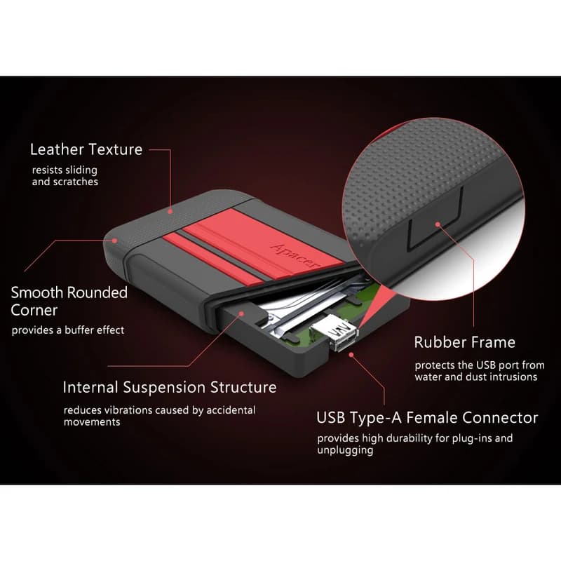 هارد اکسترنال APACER مدل AC633 ظرفیت 1TB — تصویر ۴